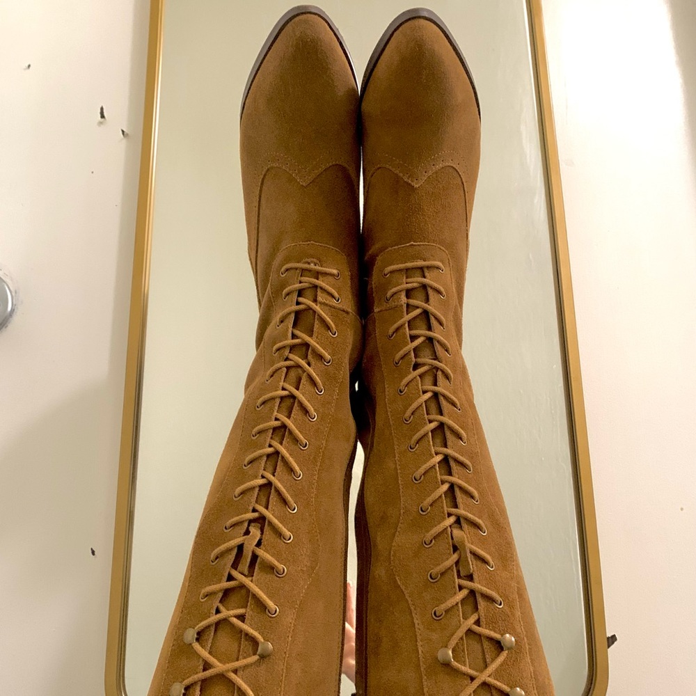 Joyfolie Suede Laceup Boots